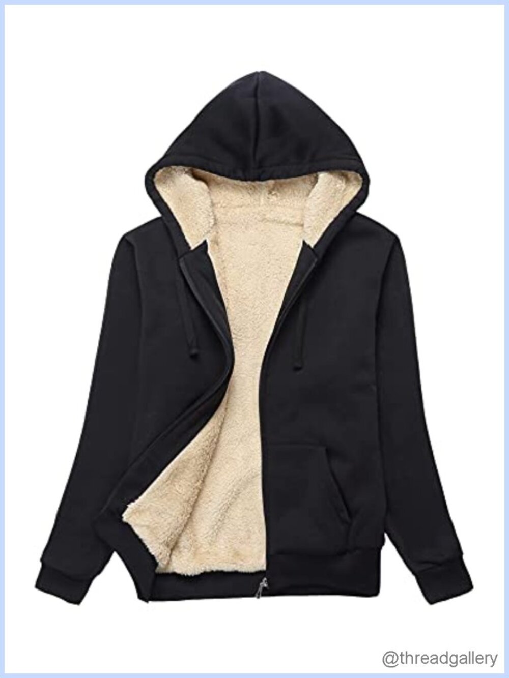 Women's Fleece Hoodie Sherpa Lined Zip Up Sweatshirt Winter Jacket